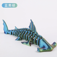 Figurine articulée de requin marteur imprimée en 3D, articulations mobiles, décoration de bureau, animal marin, vente en gros, cadeau tendance