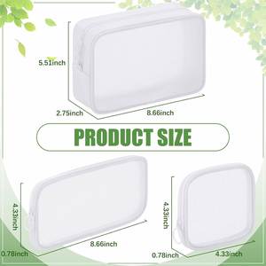 Mesh Initial Cosmetic <b>Bag</b> PVC Cosmetic <b>Bag</b> for Girls, Transparent Toiletry Pouch <b>Make</b> <b>up</b> Storage Organizer Cosmetic Travel <b>Bag</b> - Product Image 2