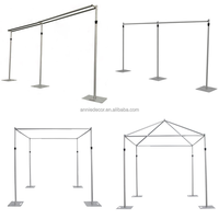 ANNIELU Support de rideau réglable en gros, structure de toile de fond de 9 mètres de long pour mariage, fête, événement commercial, décoration