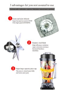 Trituradora de hielo automática de 110V/220V y licuadora mezcladora para uso doméstico y hotelero para cócteles y jugos - Product Image 6