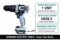 Perceuse-visseuse sans fil XINRONG 21V |   Perceuse sans fil à batterie 65 Nm |   Mandrin sans clé de 13 mm, 2,6 Ah, 2 vitesses avec embrayage