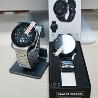 Jam Tangan Pintar QW33 Kualitas Tinggi Terbaru 2024 untuk Pria, Smartwatch Olahraga Kebugaran, Dapat Menjawab Panggilan, NFC, dengan 2 Tali Logam