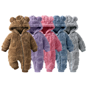 Combinaison à manches longues à capuche en polaire épaisse <span class=keywords><strong>pour</strong></span> bébé et tout-petit, vêtements <span class=keywords><strong>pour</strong></span> nouveau-né, vente chaude en hiver - Product Image 1