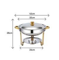 Ensemble de buffet de chauffe-plats en acier inoxydable de luxe 5L/6L nouvel état pour hôtel et restaurant fête de noël et casserole de nourriture