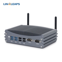 Mini PC Industrial Sin Ventilador Linkleaps, PC Integrado Compatible con Intel I3 I5 I7 de 4ª a 13ª Generación con SSD M.2 y LAN Dual GbE