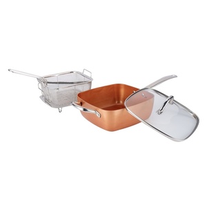 Olla de Cocina Cuadrada Multiusos de Cobre de 9.5 Pulgadas, Sartén Antiadherente de Cerámica, Juego de Utensilios de Cocina, Juego de <span class=keywords><strong>Ollas</strong></span> y Sartenes - Product Image 4