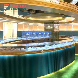 High End Wooden <b>Jewelry</b> Counter Glass Display Cabinet LED Light Luxury Modern Premium <b>Jewelry</b> Showroom Furniture - Product Image 4