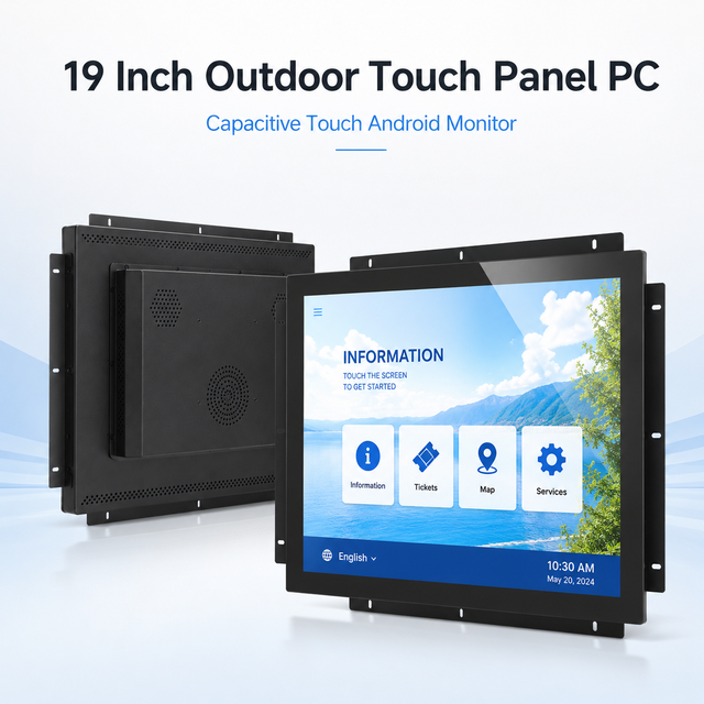 Outdoor 19 Inch Touch Panel PC Android Touch Screen Monitor Sunlight Readable 1000nits Rugged Industrial Display for SelfService