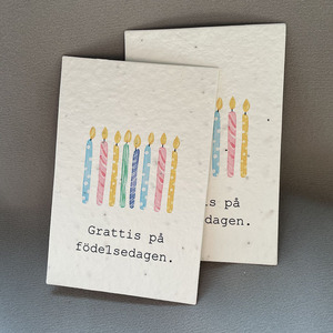 Cartes de remerciement personnalisées biodégradables faites à la main avec logo imprimé, cartes en papier plantables avec graines de lavande intégrées - Product Image 1