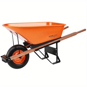 Chariot de jardin à roue unique personnalisable THD avec poignée en bois, chariot de terrain pratique et facile à charger pour les fermes - Product Image 2