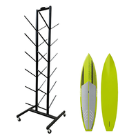 Présentoir de sol double face personnalisable pour skateboards, support de rangement en métal pour longboards et surf skate, idéal pour les magasins de sport pour enfants