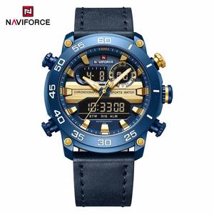 NAVIFORCE 9235 BGNGN nuovo orologio da polso sportivo da uomo al quarzo impermeabile orologio digitale a doppio <span class=keywords><strong>Display</strong></span> orologi - Product Image 6
