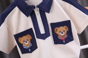 Ensembles Enfant Manches Courtes Demi-Zip Deux Pièces Survêtement Respirant Polo Enfant - Product Image 3