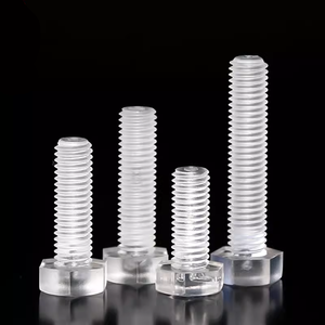 Tornillos M6 x 10 mm, Tornillos de Plástico Transparente M6 PC, Pernos Acrílicos Aislantes Hexagonales, Tornillos Roscados - Product Image 1