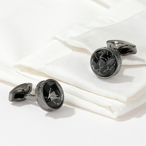 Mancuernillas al por Mayor para Hombre, Mancuernillas Redondas de Lujo con Diseño de Mármol Vintage, Mancuernillas Lisas para Camisa de Hombre - Product Image 6