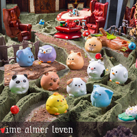 14 styles de figurines d'animaux miniatures en résine artistique peintes à la main, famille de petits canards, en vrac, jardin féerique, pot de fleurs miniature, maison de poupée