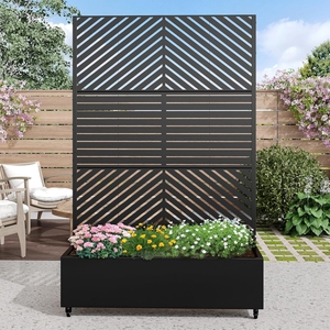 Metal Screen Flower Box Rectangular Block Galvanized Steel Flower Box <strong>Garden</strong> <strong>Plant</strong> Planting <strong>Trough</strong> - Product Image 3