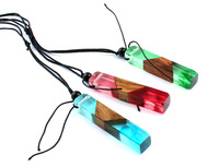 Colliers pendentifs en bois époxy faits à la main transparents pour femmes collier ras du cou en résine transparente mariage bijoux de mariée