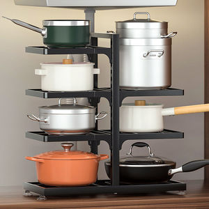 Çok fonksiyonlu ev mutfak depolama raf Metal kabin lavabosu & tezgah yeni katmanlı saksı rafı yemek kapak kullanımı ile - Product Image 1