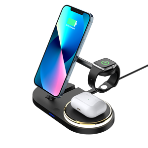 Station de charge magnétique sans fil 6-en-1 OEM avec charge rapide 15W et lampe LED pour <span class=keywords><strong>iPhone</strong></span>, téléphone, montre, écouteurs - Product Image 5