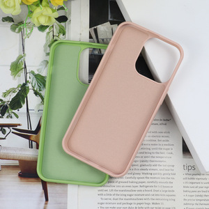 Pour <span class=keywords><strong>iPhone</strong></span> 15 14 Pro Max étui Silicone Gel <span class=keywords><strong>coque</strong></span> en caoutchouc doux microfibre tissu doublure coussin TPU couverture de téléphone pour <span class=keywords><strong>iPhone</strong></span> <span class=keywords><strong>13</strong></span> 14 15 - Product Image 3