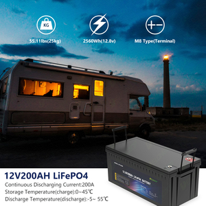 LiFePO4バッテリー12 V 200AHディープサイクル12ボルトリチウムバッテリー2560WH RVソーラーホームエネルギー貯蔵バッテリー12.8V - Product Image 3