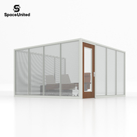 Cloison modulaire insonorisée en verre SpaceUnited, séparateur de pièce amovible pour bureau