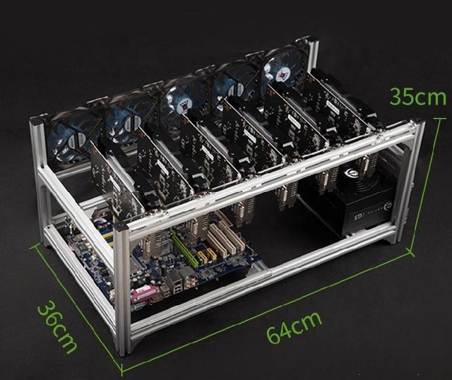 6 12 14 18 19 20gpu Graphics Card Rack Multi Graphics Card All Aluminum Alloy Rack Chassis Silver Black