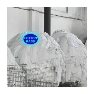 Cut reused white T-shirt wipers wiping white scrap T-shirt wipers white cotton rags Industrial Cleaning Rags 10kg Wiper Rag