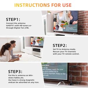 <span class=keywords><strong>650</strong></span> Miles Portée de Couverture Full <span class=keywords><strong>HD</strong></span> Amplifiée Smart TV Numérique 4k Intérieur Hdtv Câble Antenne pour la TV Numérique - Product Image 2