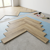Revêtement de sol en vinyle SPC Chevron Herringbone, grain de bois, noyau rigide, pour la décoration intérieure