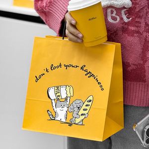 Sacs en papier kraft jetables personnalisés en gros pour la livraison de repas rapides, l'emballage alimentaire et les plats à emporter pour restaurants - Product Image 6