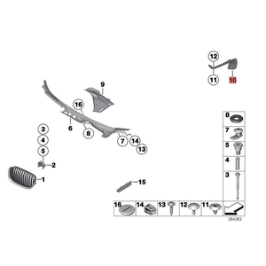 Canal de vidange de pare-chocs arrière droit pour BMW Série 7 F02 <span class=keywords><strong>LCI</strong></span> 740LdX 2013-2015 51497453358 - Product Image 4