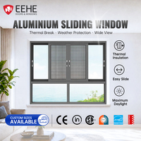 Fenêtre coulissante horizontale en aluminium EEHE NFRC CE, cadre robuste de 2,0 mm, idéale pour les maisons de luxe en bord de lac, dans les forêts ou sur les propriétés de manoirs.