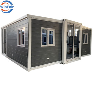 WinFair China-Prefab-House Price Mansion Villa Contenedor de vida listo expandible Casa Color gris con inodoro y ducha - Product Image 2