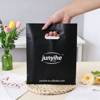 Sac de courses recyclable JiJiD avec petite poignée, impression de logo personnalisé, sac en plastique découpé avec poignée, sac de courses en plastique