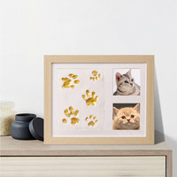Cadre photo souvenir rectangulaire fait main pour empreintes de pattes de chien et de chat, pour commémorer les animaux de compagnie