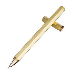 Bolígrafo de Metal Único de Cobre para Oficina o Escuela, Bolígrafo Hexagonal de Latón Sólido, Bolígrafo de Regalo Empresarial Dorado - Product Image 2