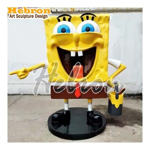 Estatua de Dibujos Animados Personalizada, Escultura de Fibra de Vidrio, Escultura de <span class=keywords><strong>Bob</strong></span> <span class=keywords><strong>Esponja</strong></span>, Estatua de Resina para Decoración - Product Image 1