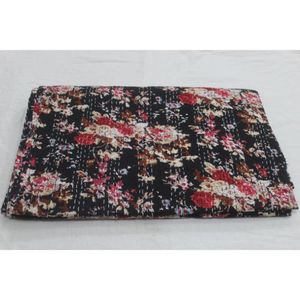 Ethnic <b>Indian</b> Kantha Bedspread & <b>Quilt</b> Handmade Printed Cotton Washable Soft Eco-Friendly Home Decor for Great Price - Product Image 3