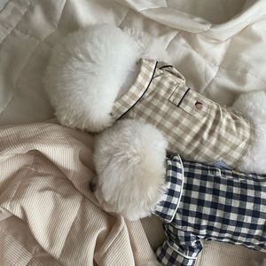 ZHONGYA Huisdieraccessoires Zachte Katoenen Geruite Hondenkleding Ademend Huisdier Slaapgoed voor Kleine Honden Klassieke Comfortabele Puppy Kleding - Product Image 6