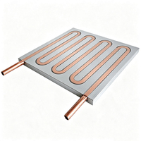 Plaque de refroidissement liquide personnalisée en cuivre à 8 boucles, tubes en aluminium, 200*200*12mm, plaque de refroidissement liquide carrée personnalisée