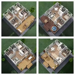 Envío Granny Flat Extension Casas modulares portátiles Casa de madera inteligente prefabricada Villa de 3 dormitorios - Product Image 5