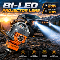 VAHID Lentille de projecteur Bi-LED MS2 à double faisceau 6000K 12V pour mise à niveau de phares Plug & Play H4/H7/H11/9005/9006