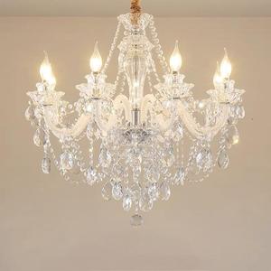 Candelabro LED de cristal de diseño contemporáneo para bodas, hoteles o villas con base de bombilla E12, velas incluidas - Product Image 5
