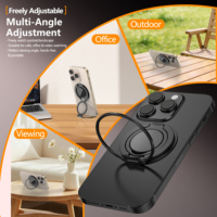 Support magnétique flexible et portable en métal à 3 plis pour téléphone portable, idéal pour les diffusions en direct et l'utilisation sur bureau