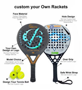 Racchetta da <span class=keywords><strong>Padel</strong></span> QINGYU Light Pro Personalizzata in Fibra di Carbonio/Alluminio, Forma a Goccia/Diamante/Rotonda, con <span class=keywords><strong>Overgrip</strong></span>, 355-460cm - Product Image 2