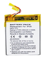 Batterie de remplacement pour Apple iPod Nano 3 616-0337 3G 3ème génération 3TH MP3 A1236 Nano3 Batterie 550mAh