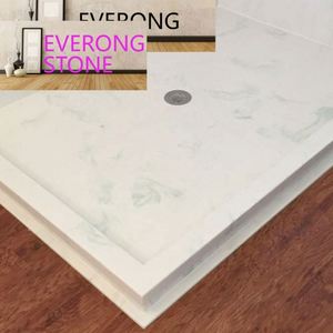 Chine Fabrication en gros <span class=keywords><strong>Quartz</strong></span> Pierre Hôtel Salle de bain Blanc Salle de <span class=keywords><strong>douche</strong></span> Plateau de base - Product Image 5
