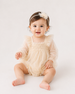 Adorable pelele de tul con alas de mariposa y corpiño fruncido para bebé niña, ideal para la sesión de fotos Cake Smash - Product Image 4